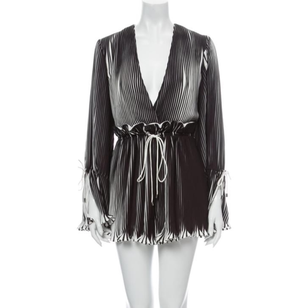 C/Meo black and white long sleeve romper